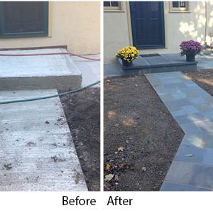 Before and After images of Concrete Entryway