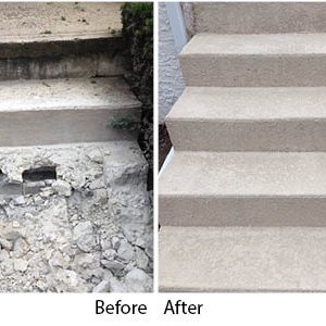 Before and After images of Concrete Stairs